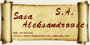 Saša Aleksandrović vizit kartica